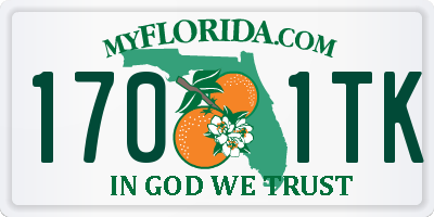 FL license plate 1701TK