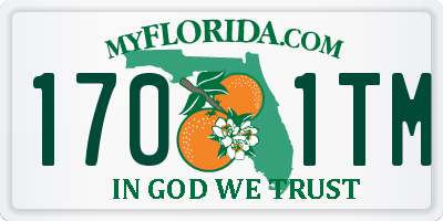 FL license plate 1701TM