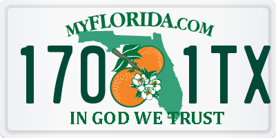 FL license plate 1701TX