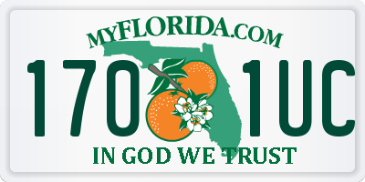 FL license plate 1701UC