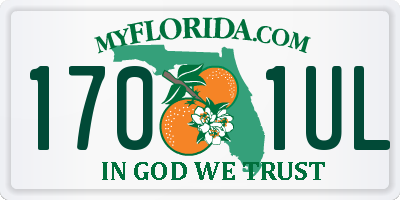 FL license plate 1701UL