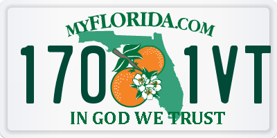 FL license plate 1701VT