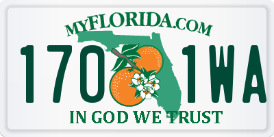 FL license plate 1701WA