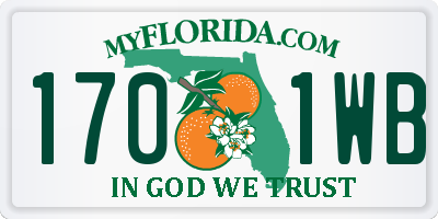 FL license plate 1701WB