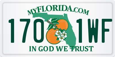FL license plate 1701WF