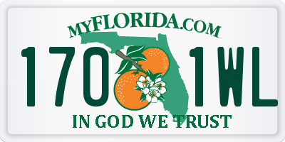 FL license plate 1701WL