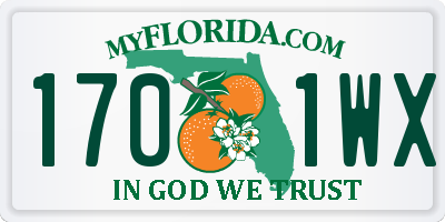 FL license plate 1701WX