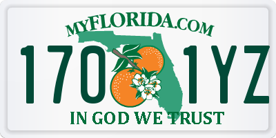 FL license plate 1701YZ