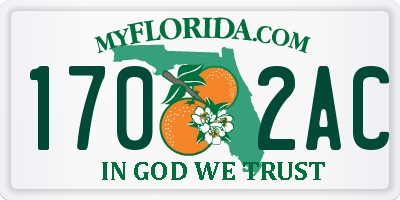 FL license plate 1702AC