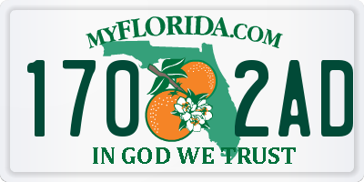 FL license plate 1702AD