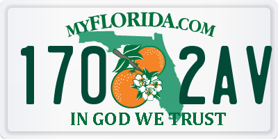 FL license plate 1702AV