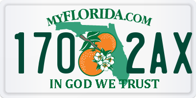 FL license plate 1702AX