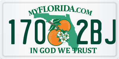 FL license plate 1702BJ