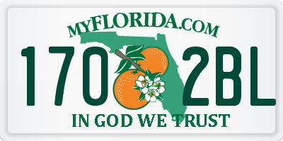 FL license plate 1702BL