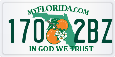 FL license plate 1702BZ