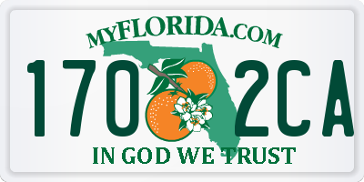FL license plate 1702CA