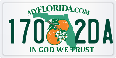 FL license plate 1702DA