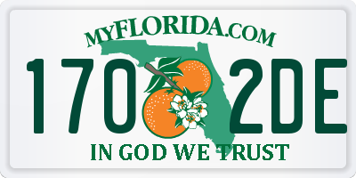 FL license plate 1702DE