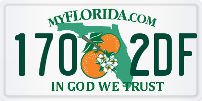 FL license plate 1702DF