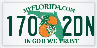 FL license plate 1702DN