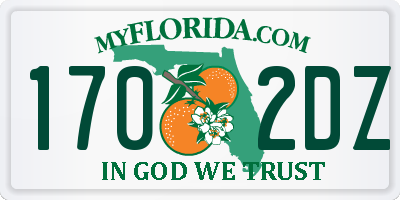 FL license plate 1702DZ
