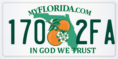 FL license plate 1702FA