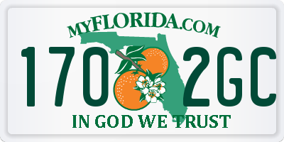 FL license plate 1702GC