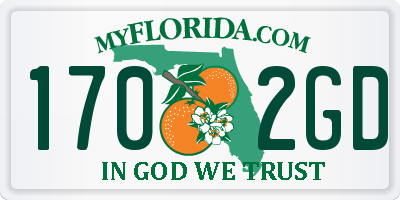 FL license plate 1702GD