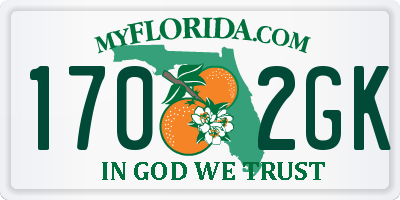 FL license plate 1702GK