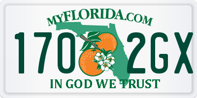 FL license plate 1702GX