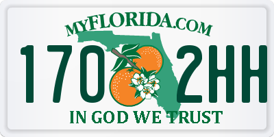 FL license plate 1702HH