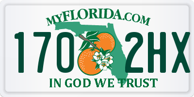 FL license plate 1702HX