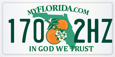 FL license plate 1702HZ