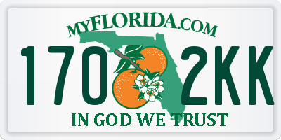 FL license plate 1702KK