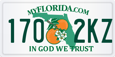 FL license plate 1702KZ