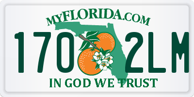 FL license plate 1702LM