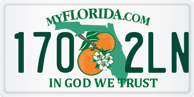 FL license plate 1702LN