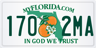 FL license plate 1702MA