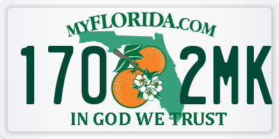 FL license plate 1702MK