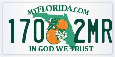 FL license plate 1702MR