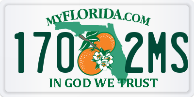 FL license plate 1702MS