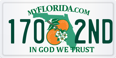 FL license plate 1702ND