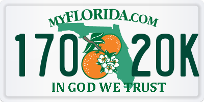 FL license plate 1702OK