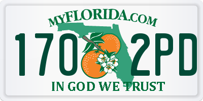 FL license plate 1702PD