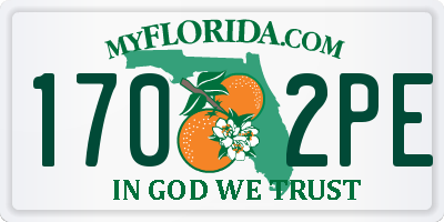 FL license plate 1702PE