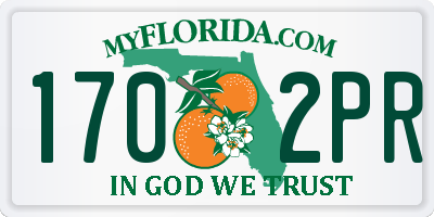 FL license plate 1702PR