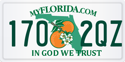 FL license plate 1702QZ