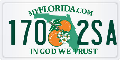 FL license plate 1702SA
