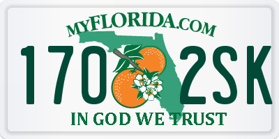 FL license plate 1702SK