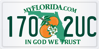FL license plate 1702UC